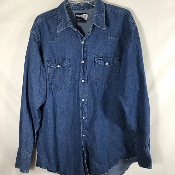 Vintage Wrangler Denim Western Santa Sheriff Shirt - Picture 2 of 8